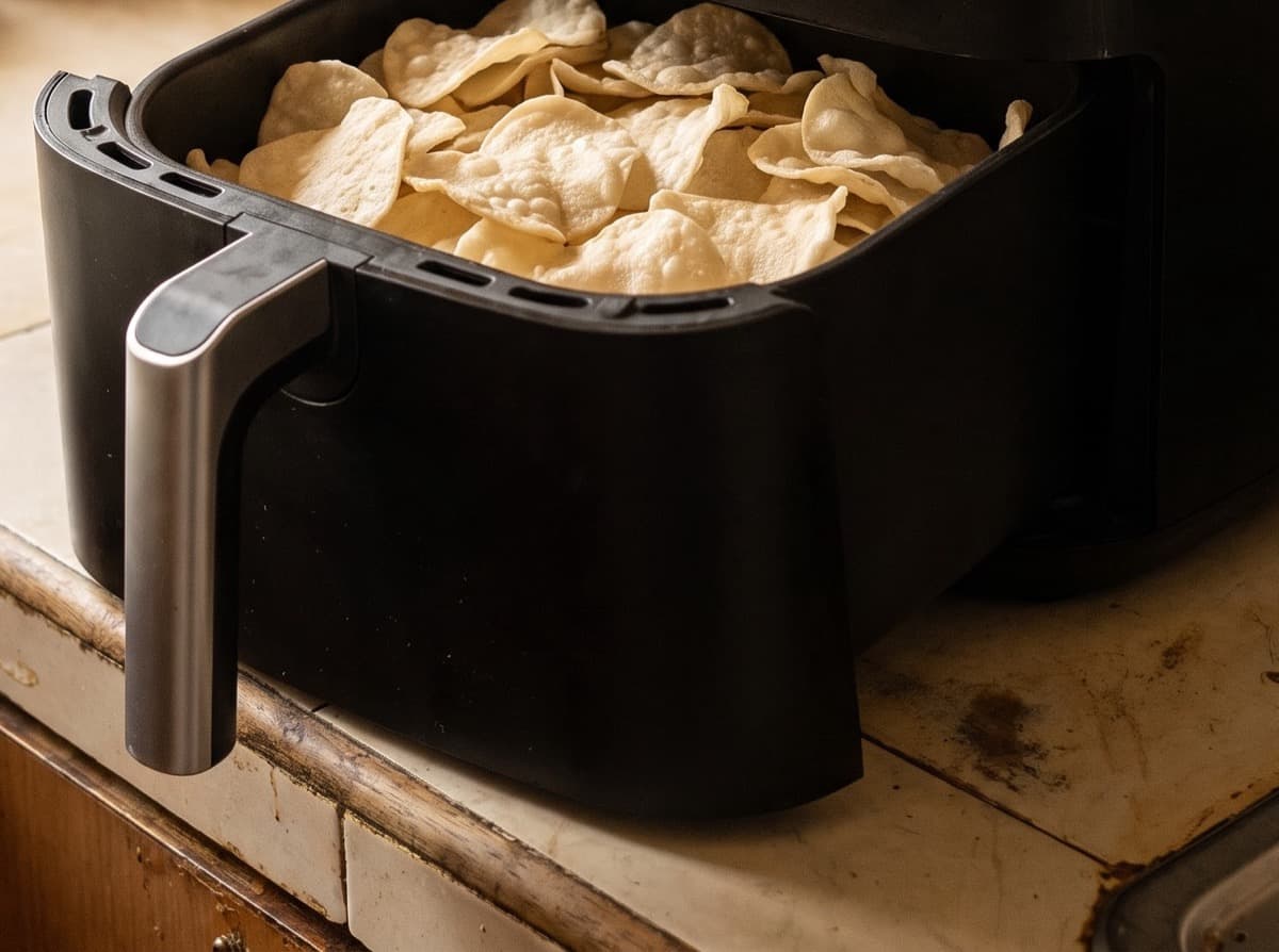 HandCut chips in an air-fryer basket