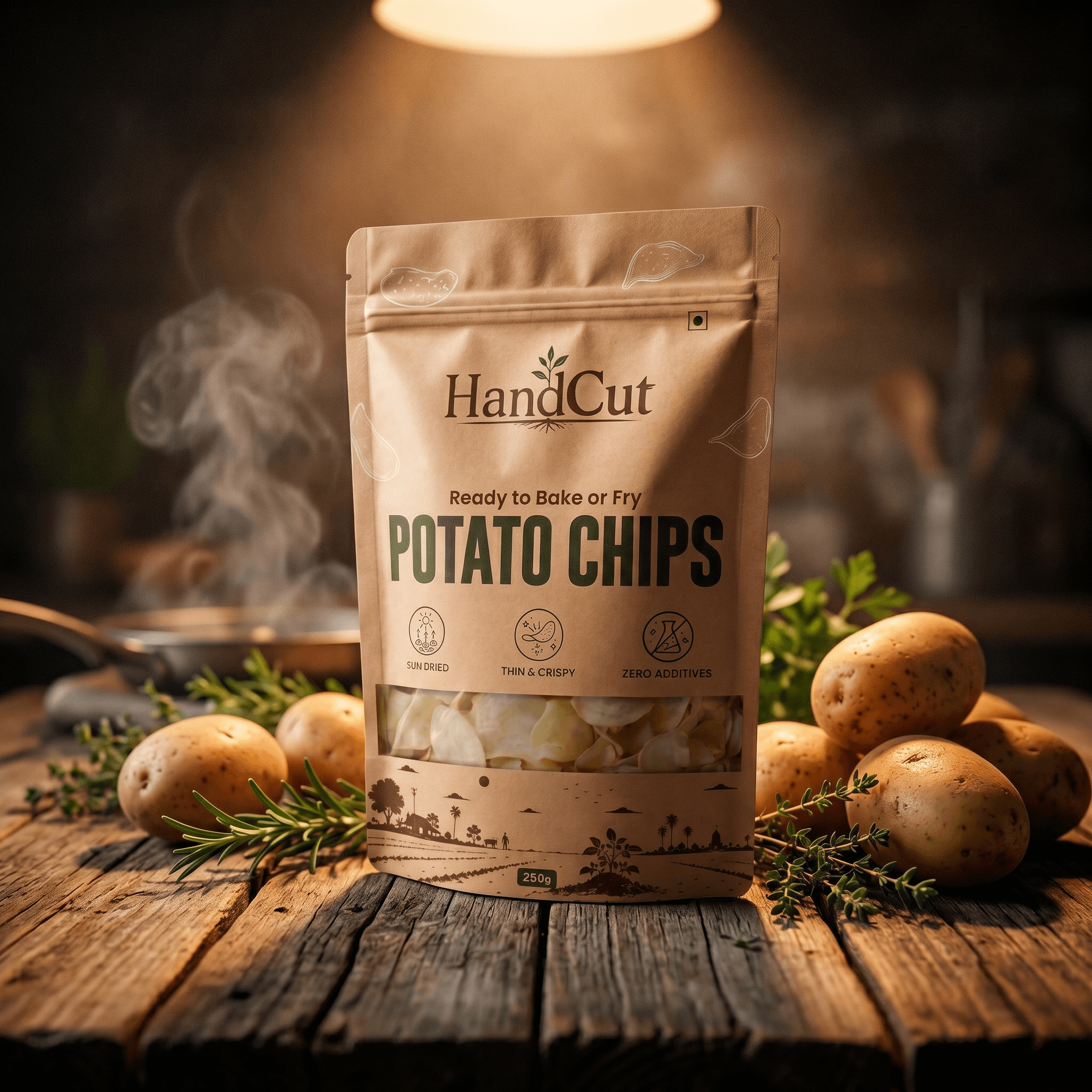 HandCut Potato Chips, angled product shot